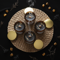 5 bougies pots ambrés - cire grise botaniques & ambiance spirituelle