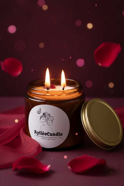 Bougie amour - 2 mèches coton - ambiance sensuelle