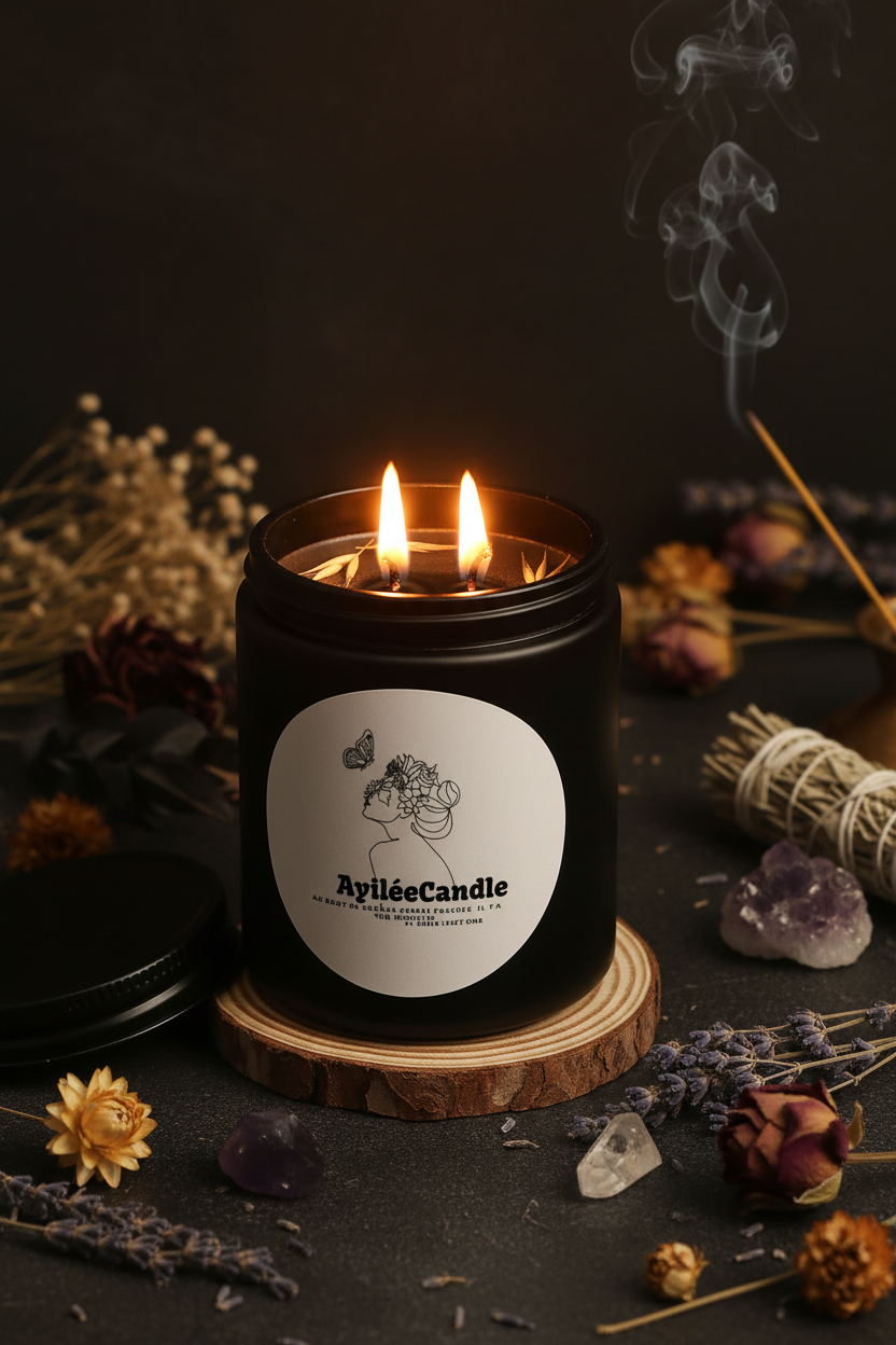 Bougie AyiléeCandle - angle 3/4 spirituel