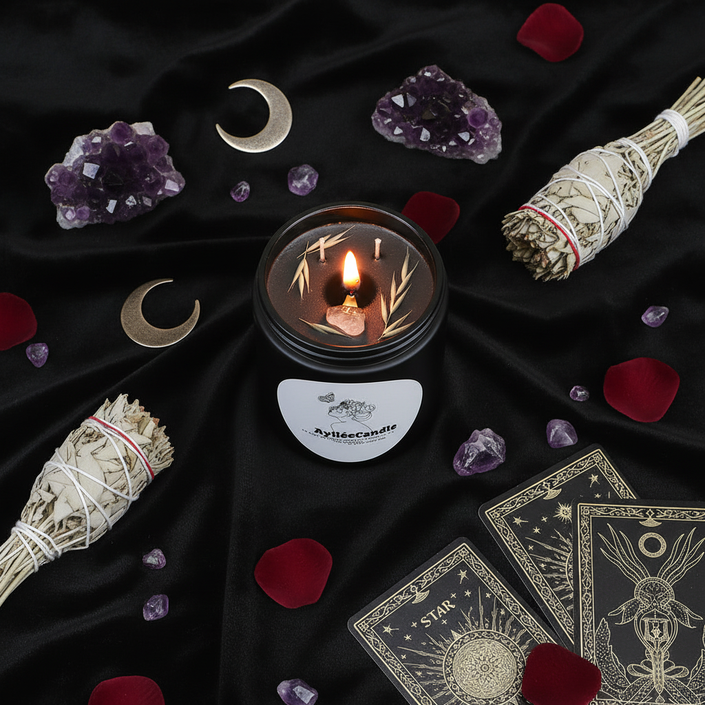 Bougie AyiléeCandle - flat lay mystique