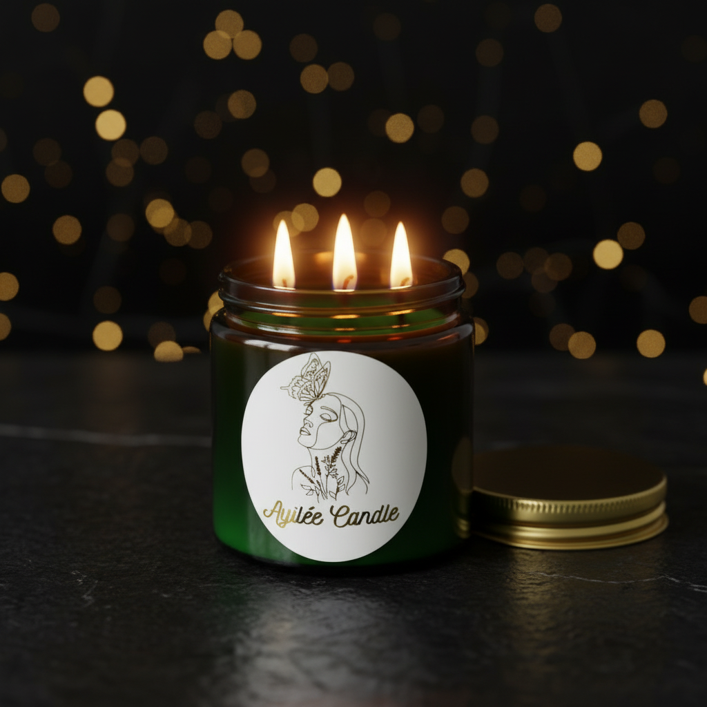Bougie cire verte ambiance