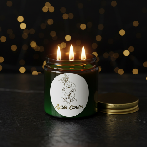 Bougie cire verte ambiance
