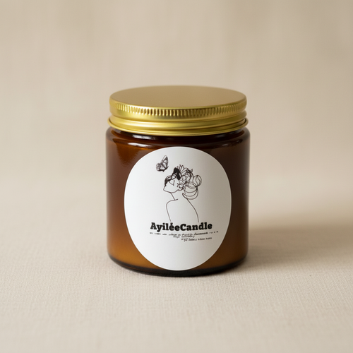 Bougie classique cire marron - logo corrigé